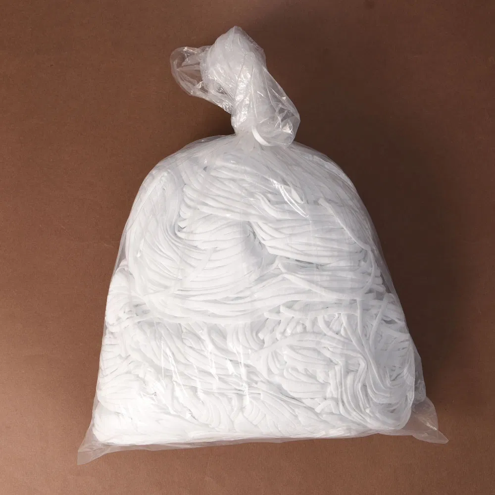 White Flat 5mm Mask Elastic Band for Ear Loop